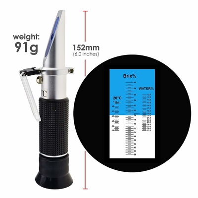 Réfractomètre portable compact Brix de 0 à 40% de Brix et de 0 à 25% d'alcool pour le sucre de vin