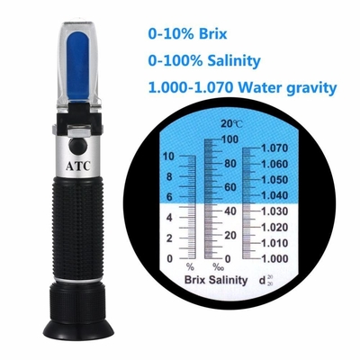 Réfractomètre portable 0-10%Mètre de test numérique Brix 0-100%Température automatique de salinité