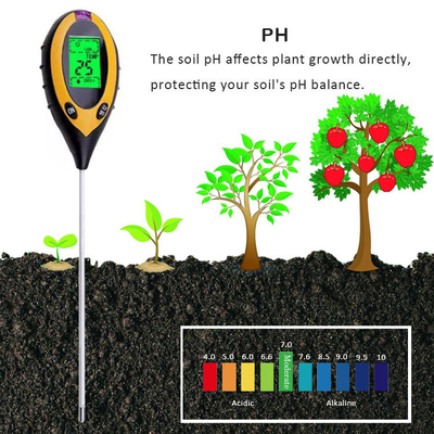 Testeur de l'humidité du pH du sol 0-2000 Testeur de l'humidité du pH pour les plantes en pot Jardins 4 en 1