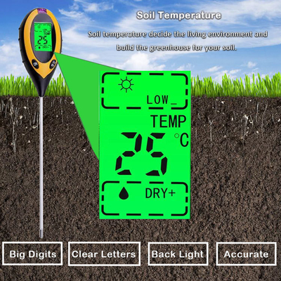 Affichage LCD numérique 4 en 1 pH du sol avec testeur de température et d'humidité