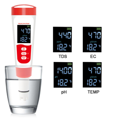 Testeur professionnel numérique de contrôle de l'eau au stylo avec mesure TDS/EC/PH/température