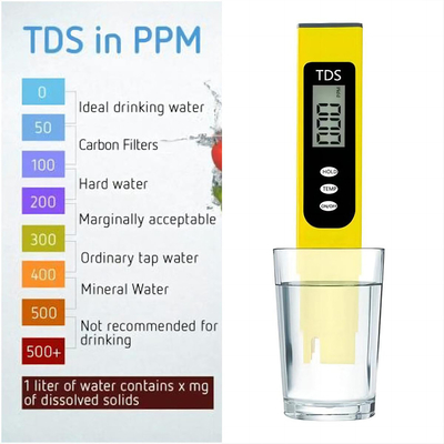 Testeur combiné portable TDS PH de 155 mm pour le traitement de l'eau