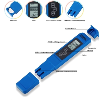 Affichage LCD 3 en 1 ATC Température TDS EC Mètre Portable pour l'aquarium
