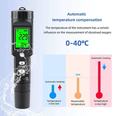 Affichage LCD Testeur de la température de l'oxygène dissous dans l'eau pour l'analyse en aquaculture