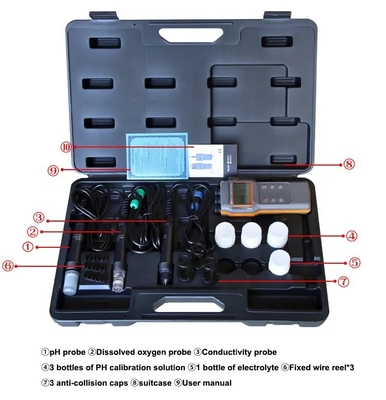 Combo 5 en 1 PH/COND./D.O/TEMP Mètre d'eau pour étang aquaponique AZ86031 Portable IP67