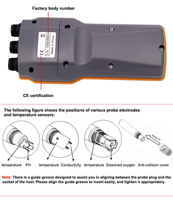 Combo 5 en 1 PH/COND./D.O/TEMP Mètre d'eau pour étang aquaponique AZ86031 Portable IP67