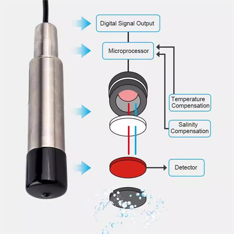 IP68 DO Capteur de mesure Mètre sonde pour la mesure précise de l'oxygène dissous dans l'eau